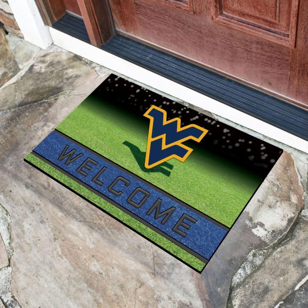 West Virginia Mountaineers Crumb Rubber Door Mat 18 x30  on Sale
