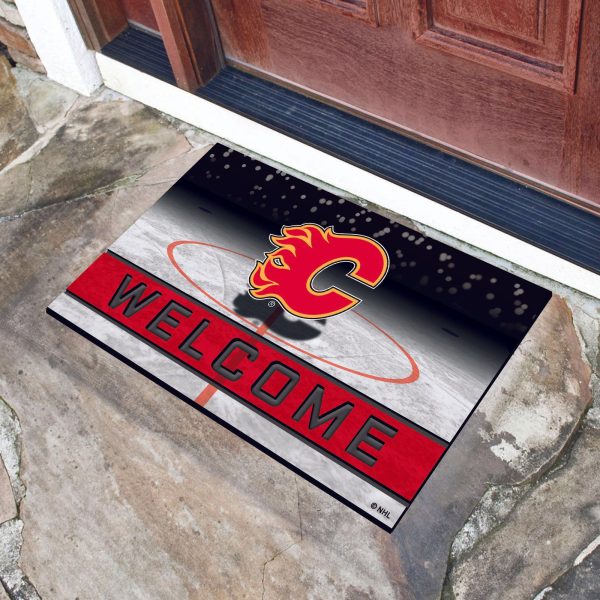 Calgary Flames Crumb Rubber Door Mat 18 x30  Supply