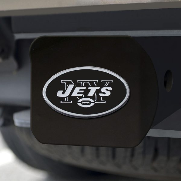 New York Jets Hitch Cover Chrome on Black 3.4 x4  For Cheap