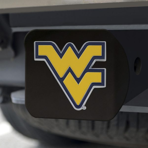 West Virginia Mountaineers Hitch Cover Color on Black 3.4 x4  on Sale