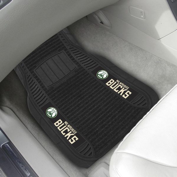Milwaukee Bucks 2 pc Deluxe Car Mat Set 21 x27  Sale
