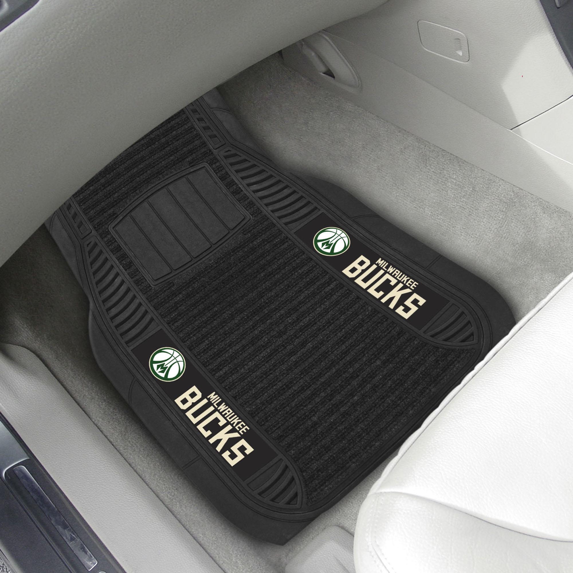 Milwaukee Bucks 2 pc Deluxe Car Mat Set 21 x27  Sale