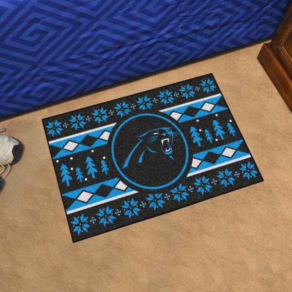 Carolina Panthers Holiday Sweater Starter Mat 19 x30  Supply