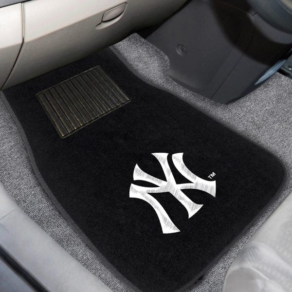 New York Yankees 2 pc Embroidered Car Mat Set 17 x25.5  Supply