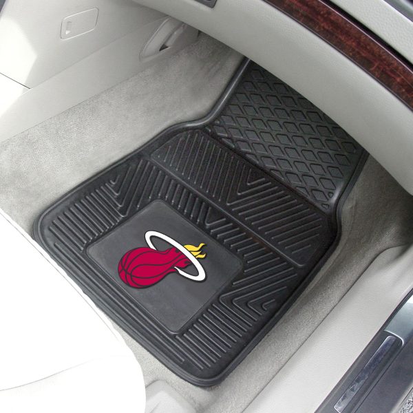 Miami Heat 2 pc Vinyl Car Mat Set 17 x27  For Cheap