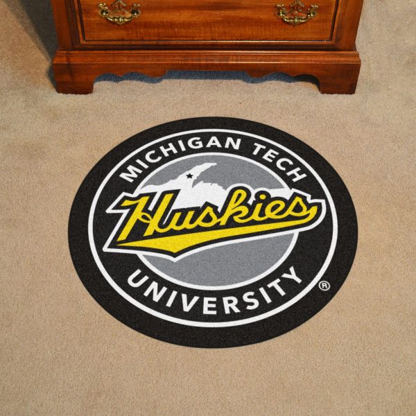 Michigan Tech Huskies Roundel Mat 27  diameter For Discount