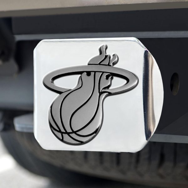 Miami Heat Hitch Cover Chrome on Chrome 3.4 x4  Discount