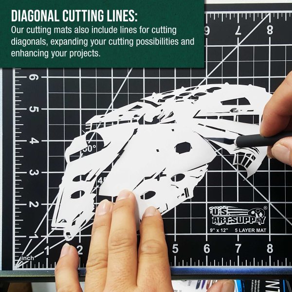 9  x 12  Green Black Professional Self Healing 5-Ply Double Sided Durable Non-Slip Cutting Mat Great for Scrapbooking Quilting Sewing Arts Crafts Discount - Image 4