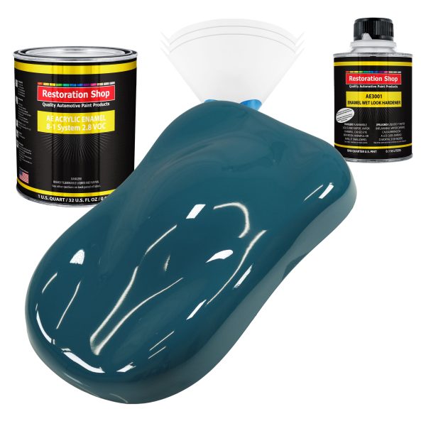 Transport Blue Acrylic Enamel Auto Paint - Complete Quart Paint Kit - Professional Single Stage Automotive Car Truck Coating, 8:1 Mix Ratio 2.8 VOC Online Sale