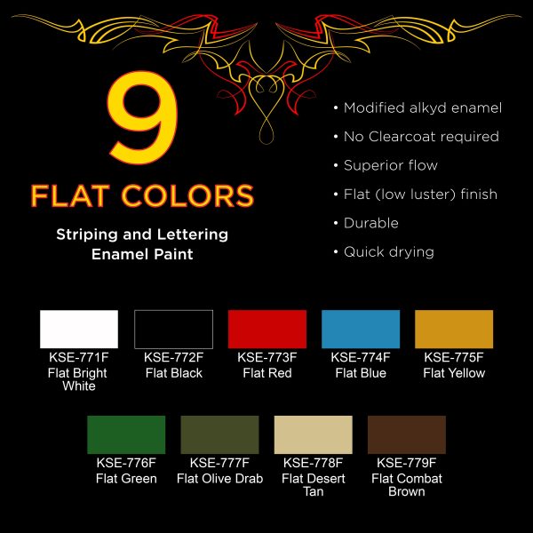 9 Quarter Pint Flat Pinstripe Paint Colors-Lettering Enamel-Auto Car Cheap - Image 2