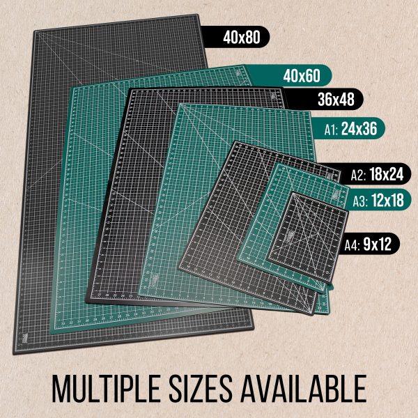 12  x 18  Green Black Professional Self Healing 5-Ply Double Sided Durable Non-Slip Cutting Mat Great for Scrapbooking Quilting Sewing Arts Crafts For Sale - Image 5