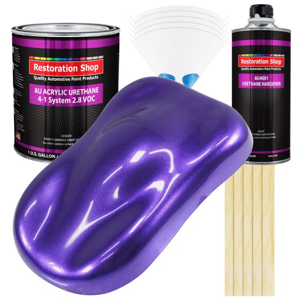Firemist Purple Acrylic Urethane Auto Paint - Complete Gallon Paint Kit - Professional Single Stage Automotive Car Truck Coating 4:1 Mix Ratio 2.8 VOC Cheap
