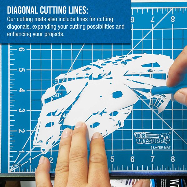 12  x 18  Pink Blue Professional Self Healing 5-Ply Double Sided Durable Non-Slip Cutting Mat Great for Scrapbooking Quilting Sewing Arts & Crafts For Sale - Image 4