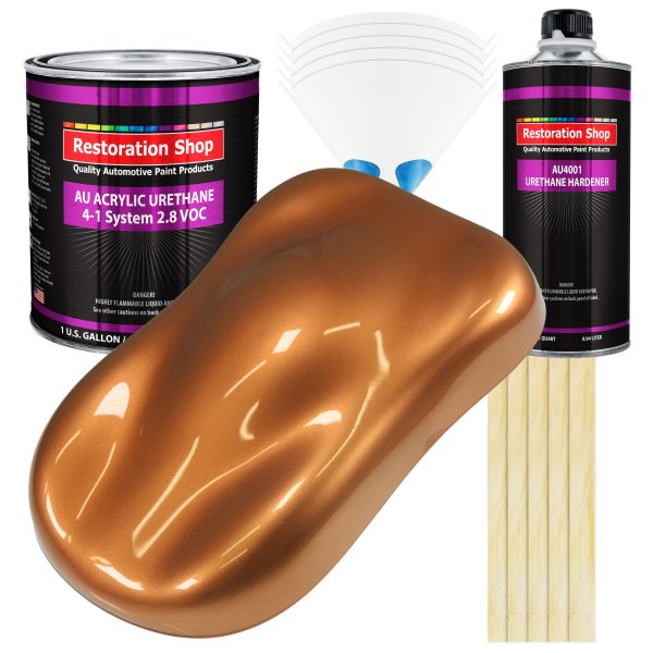 Ginger Metallic Acrylic Urethane Auto Paint - Complete Gallon Paint Kit - Professional Single Stage Automotive Car Truck Coating 4:1 Mix Ratio 2.8 VOC Hot on Sale