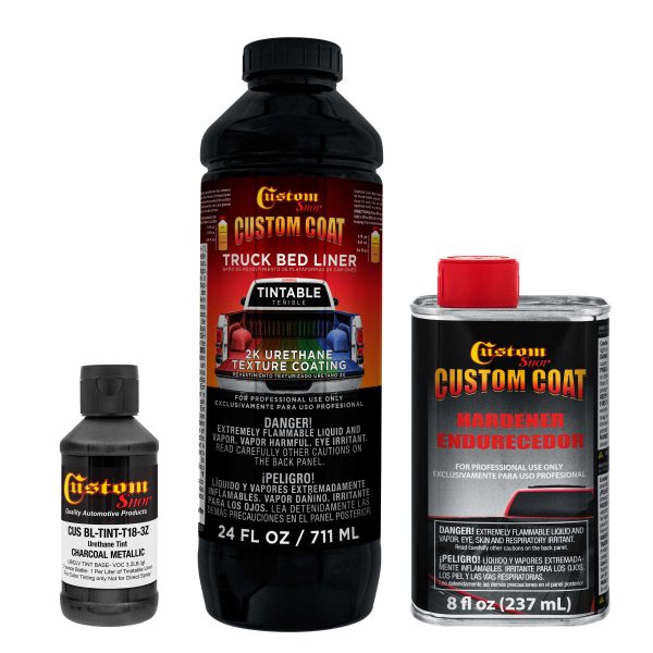 Charcoal Metallic 1 Quart Urethane Spray-On Truck Bed Liner Kit - Easily Mix, Shake & Shoot - Professional Durable Textured Protective Coating Online Hot Sale