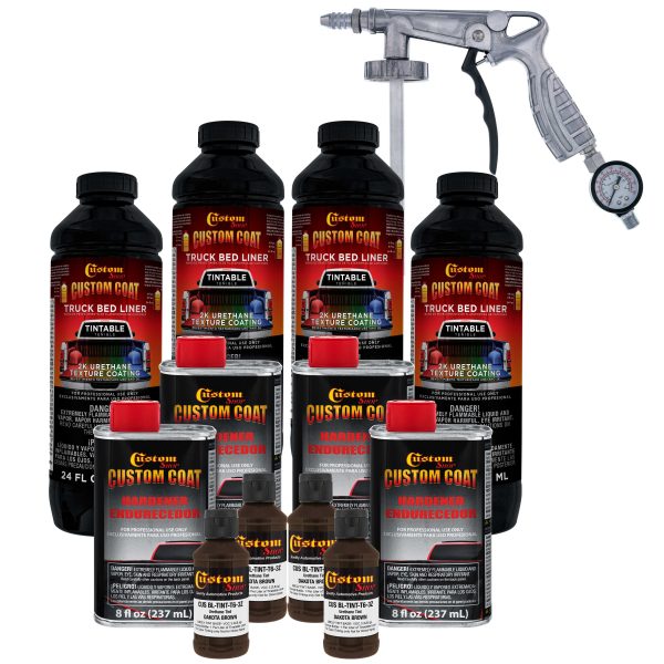 Dakota Brown 1 Gallon Urethane Spray-On Truck Bed Liner Kit with Spray Gun and Regulator - Mix, Shake & Shoot - Durable Textured Protective Coating on Sale