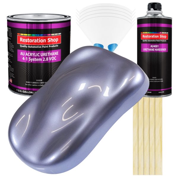 Astro Blue Metallic Acrylic Urethane Auto Paint - Complete Gallon Paint Kit - Professional Single Stage Automotive Car Coating, 4:1 Mix Ratio 2.8 VOC Online now