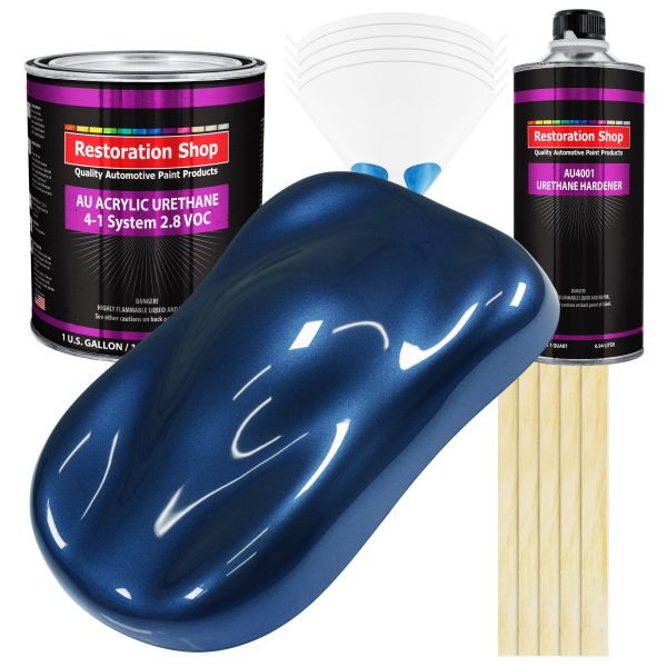 Sapphire Blue Metallic Acrylic Urethane Auto Paint (Complete Gallon Paint Kit) Professional Single Stage Automotive Car Coating, 4:1 Mix Ratio 2.8 VOC For Discount